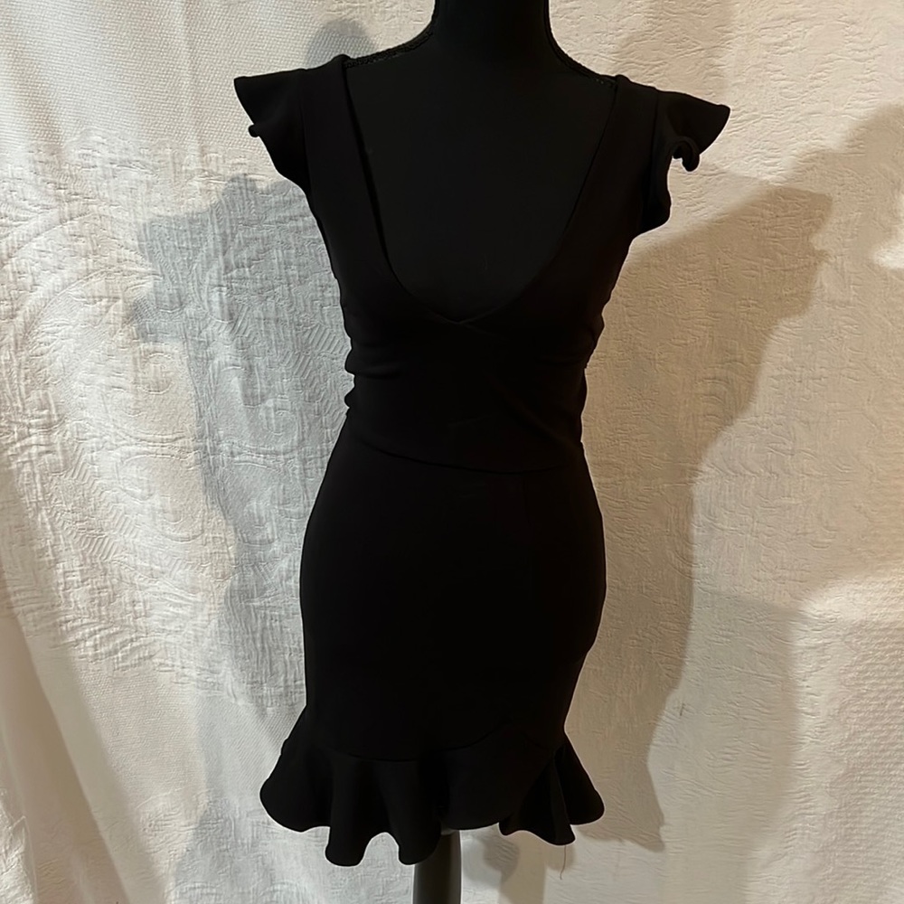 Angel Biba‎ black ruffle dress, size XS, NWT